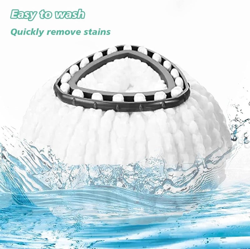 XHMAXE 20PCS Spin Mop Replacement Head,100% Microfiber Mop Heads Replacements Compatible with Triangle Spin Mop,360 Degree Round Spin Mop Replacement Head for Easy House Cleaning Floor Mopping - Image 4